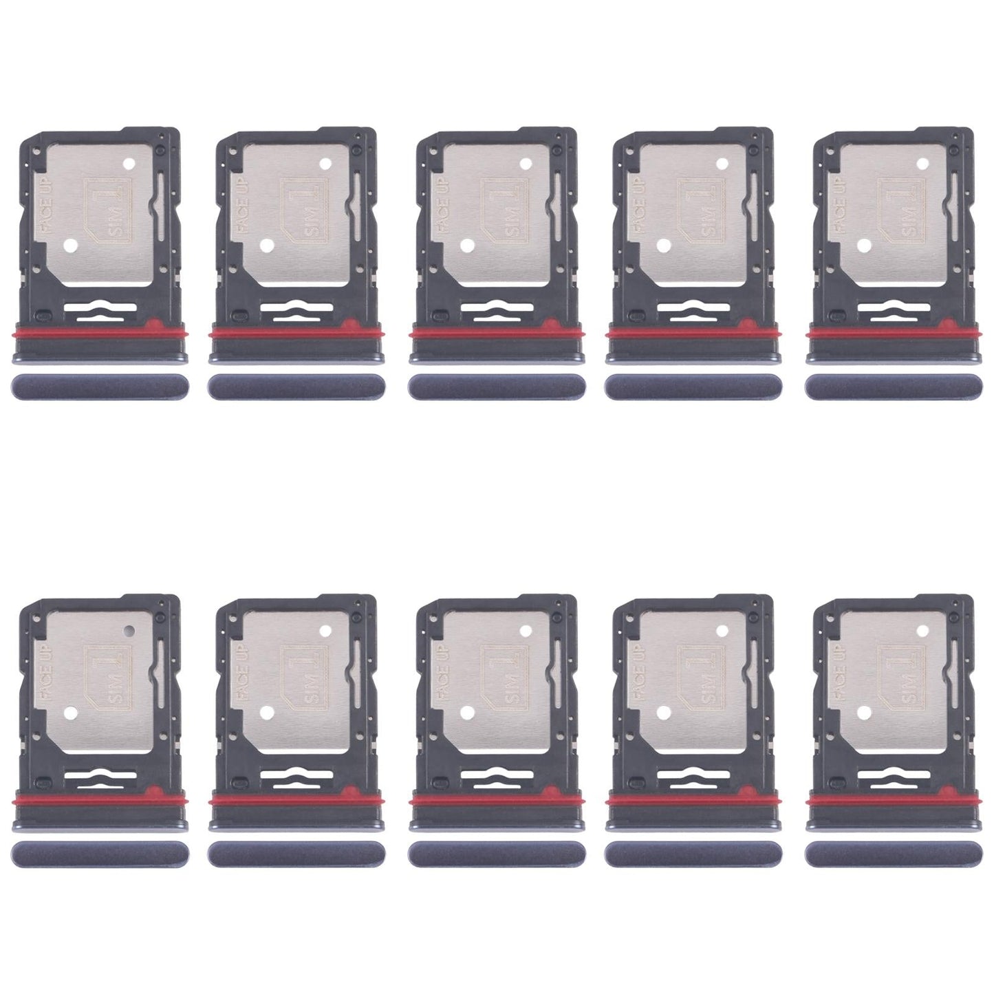 For Motorola Edge 60 Fusion 10pcs Original SIM Card Tray + SIM Card Tray / Micro SD Card Tray (Blue)