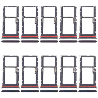 For Motorola Moto G56 10pcs Original SIM Card Tray + SIM / Micro SD Card Tray (Black)