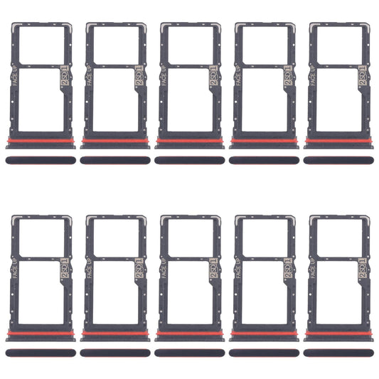 For Motorola Moto G56 10pcs Original SIM Card Tray + SIM / Micro SD Card Tray (Black)