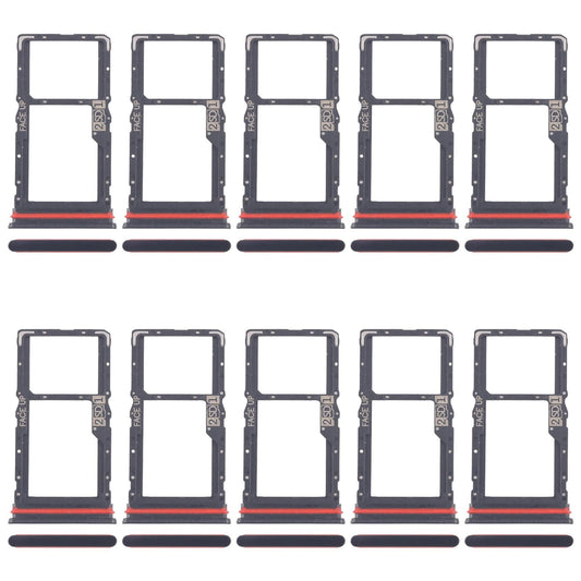 For Motorola Moto G56 10pcs Original SIM Card Tray + SIM / Micro SD Card Tray (Black)