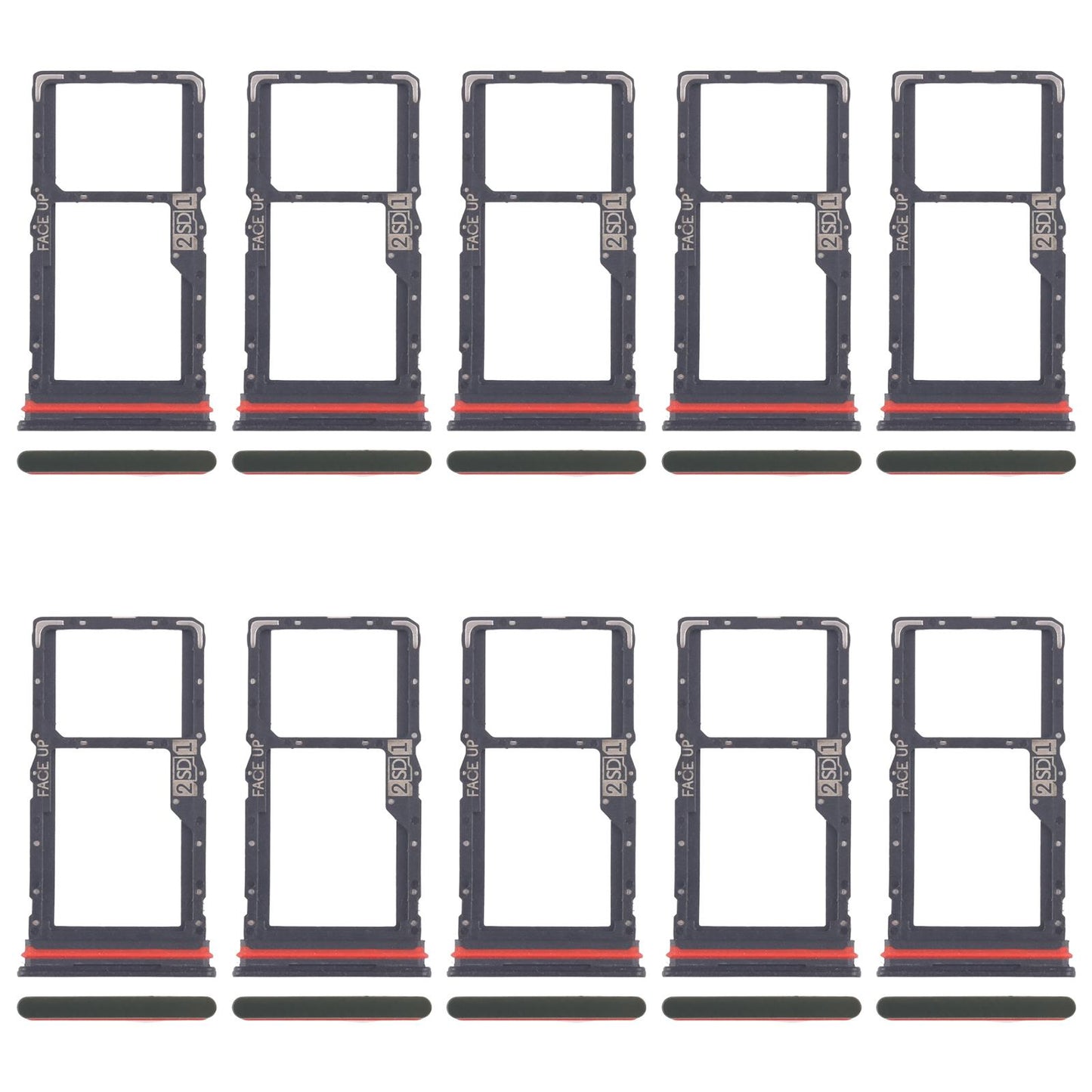 For Motorola Moto G56 10pcs Original SIM Card Tray + SIM / Micro SD Card Tray (Green)
