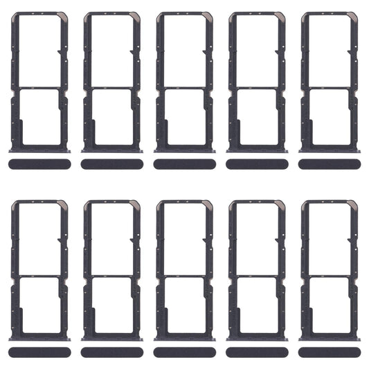 For OPPO A3x 4G CPH2641 10pcs Original SIM Card Tray + SIM Card Tray + Micro SD Card Tray (Black)
