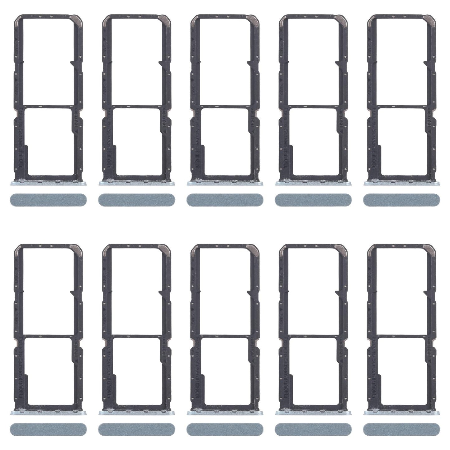 For OPPO A3x 4G CPH2641 10pcs Original SIM Card Tray + SIM Card Tray + Micro SD Card Tray (Green)