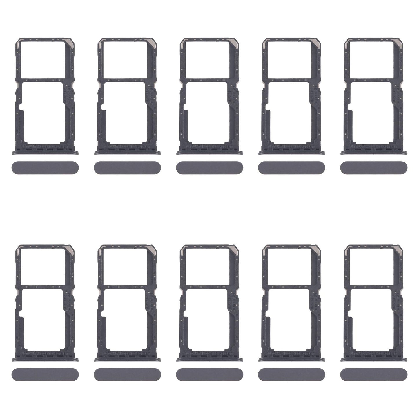 For OPPO A80 5G CPH2639 10pcs Original SIM Card Tray + SIM Card Tray / Micro SD Card Tray (Black)