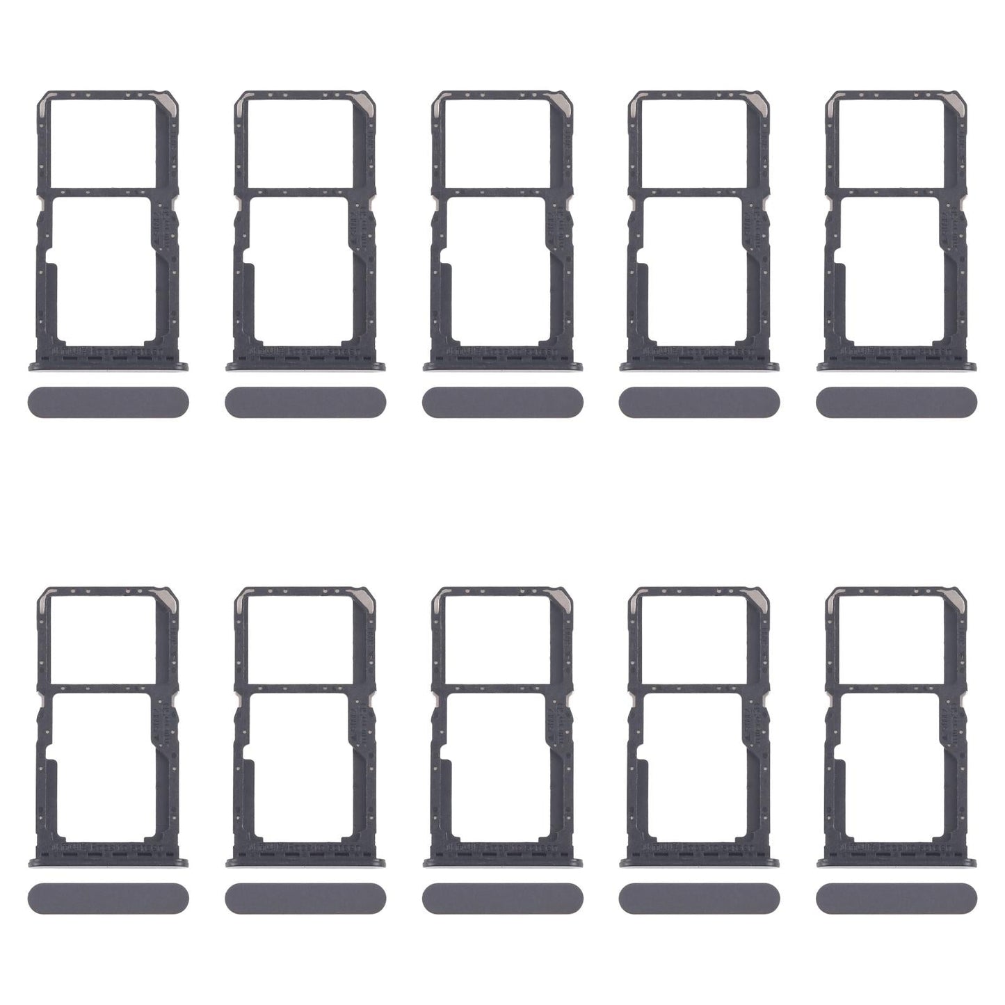 For OPPO A80 5G CPH2639 10pcs Original SIM Card Tray + SIM Card Tray / Micro SD Card Tray (Black)