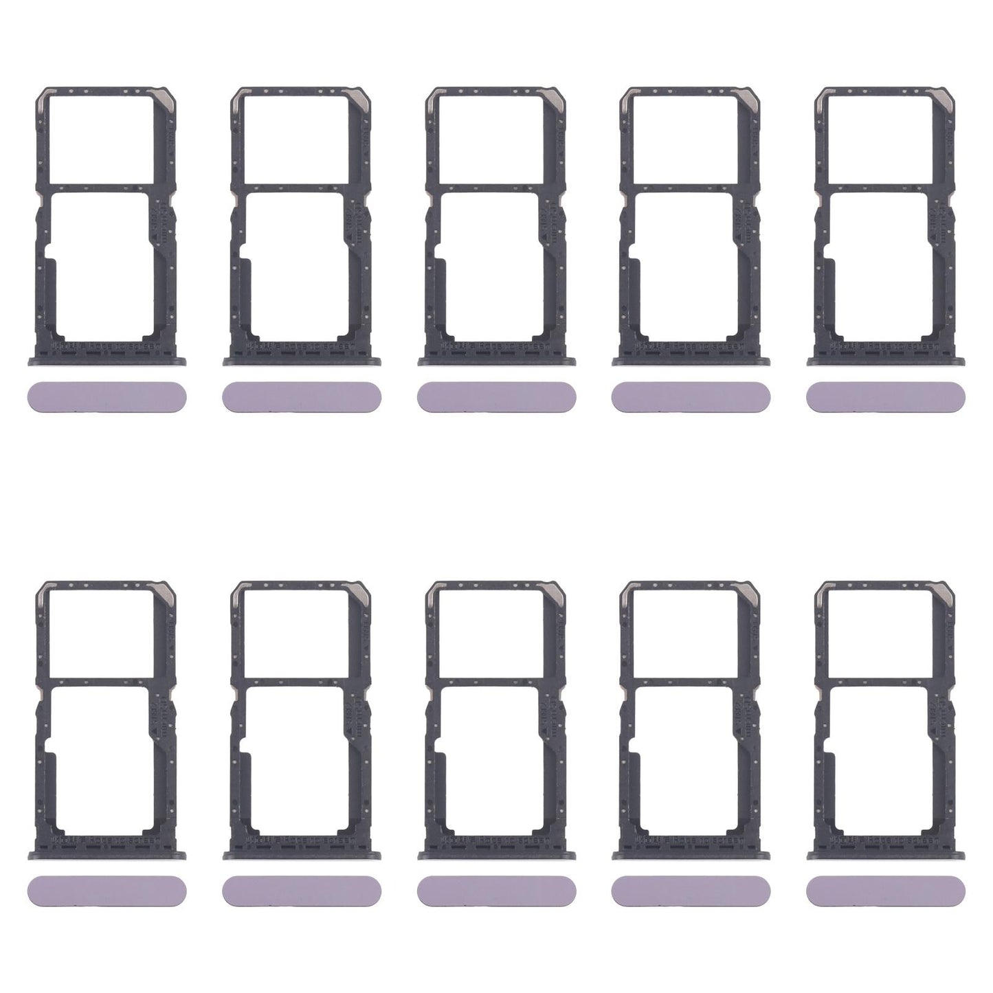 For OPPO A80 5G CPH2639 10pcs Original SIM Card Tray + SIM Card Tray / Micro SD Card Tray (Purple)
