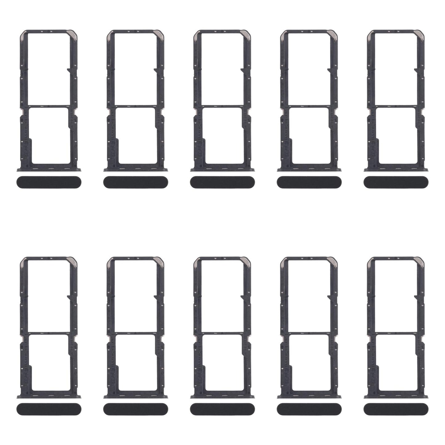 For OPPO Reno7 4G CPH2363 10pcs Original SIM Card Tray + SIM Card Tray + Micro SD Card Tray (Black)