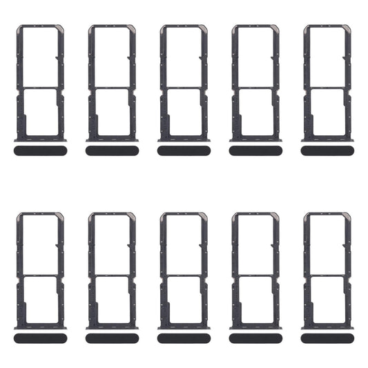 For OPPO Reno7 4G CPH2363 10pcs Original SIM Card Tray + SIM Card Tray + Micro SD Card Tray (Black)