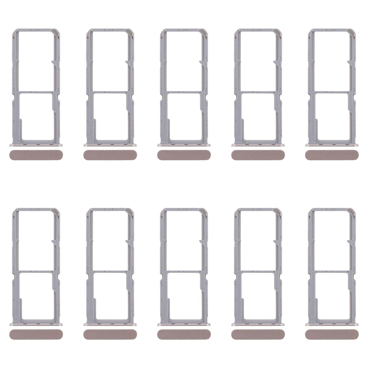 For OPPO Reno7 4G CPH2363 10pcs Original SIM Card Tray + SIM Card Tray + Micro SD Card Tray (Gold)