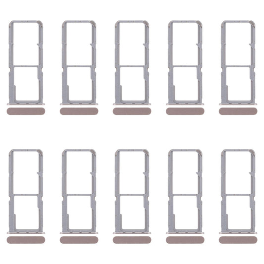 For OPPO Reno7 4G CPH2363 10pcs Original SIM Card Tray + SIM Card Tray + Micro SD Card Tray (Gold)