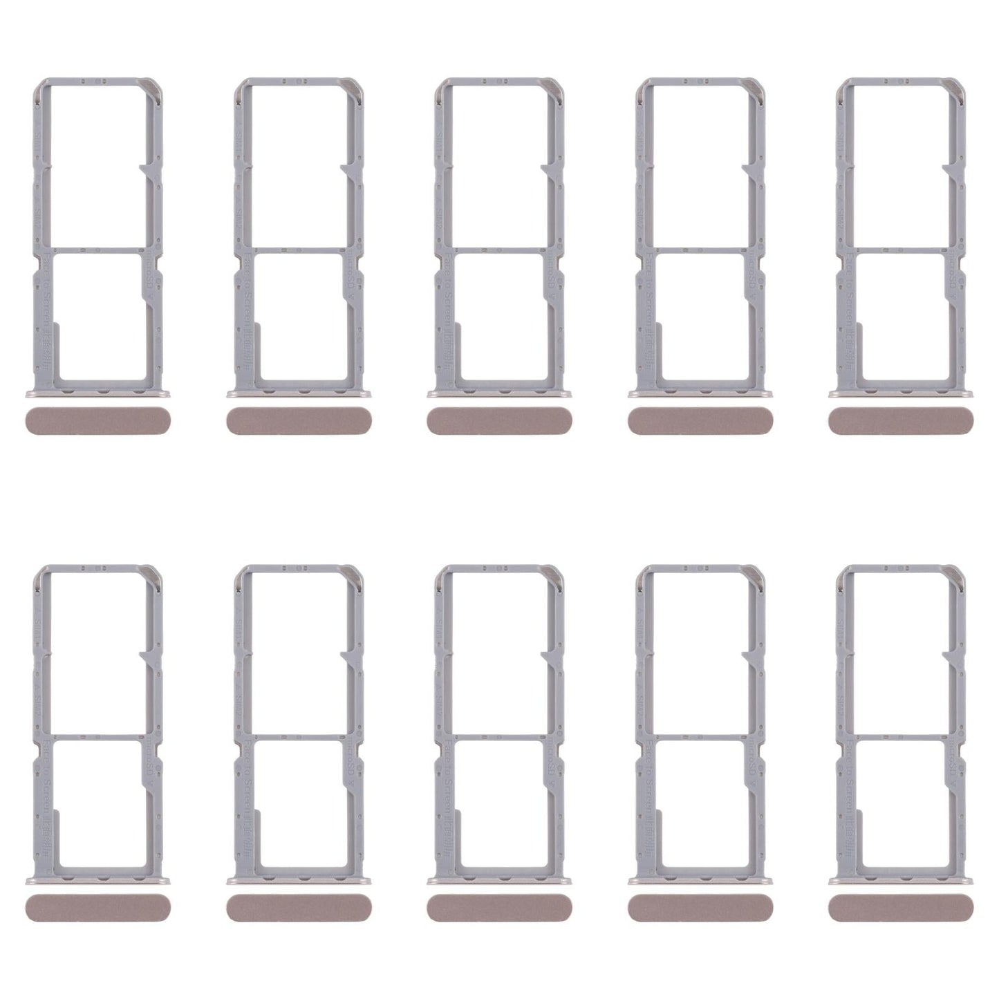 For OPPO Reno7 4G CPH2363 10pcs Original SIM Card Tray + SIM Card Tray + Micro SD Card Tray (Gold)