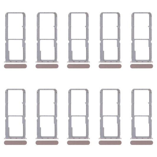For OPPO Reno7 4G CPH2363 10pcs Original SIM Card Tray + SIM Card Tray + Micro SD Card Tray (Gold)