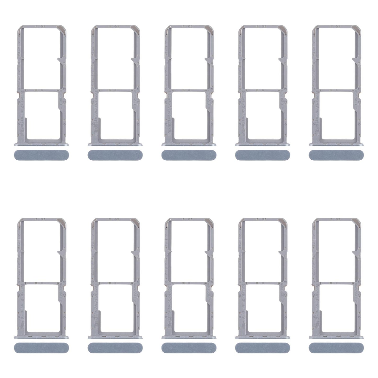 For OPPO Reno7 4G CPH2363 10pcs Original SIM Card Tray + SIM Card Tray + Micro SD Card Tray (Blue)
