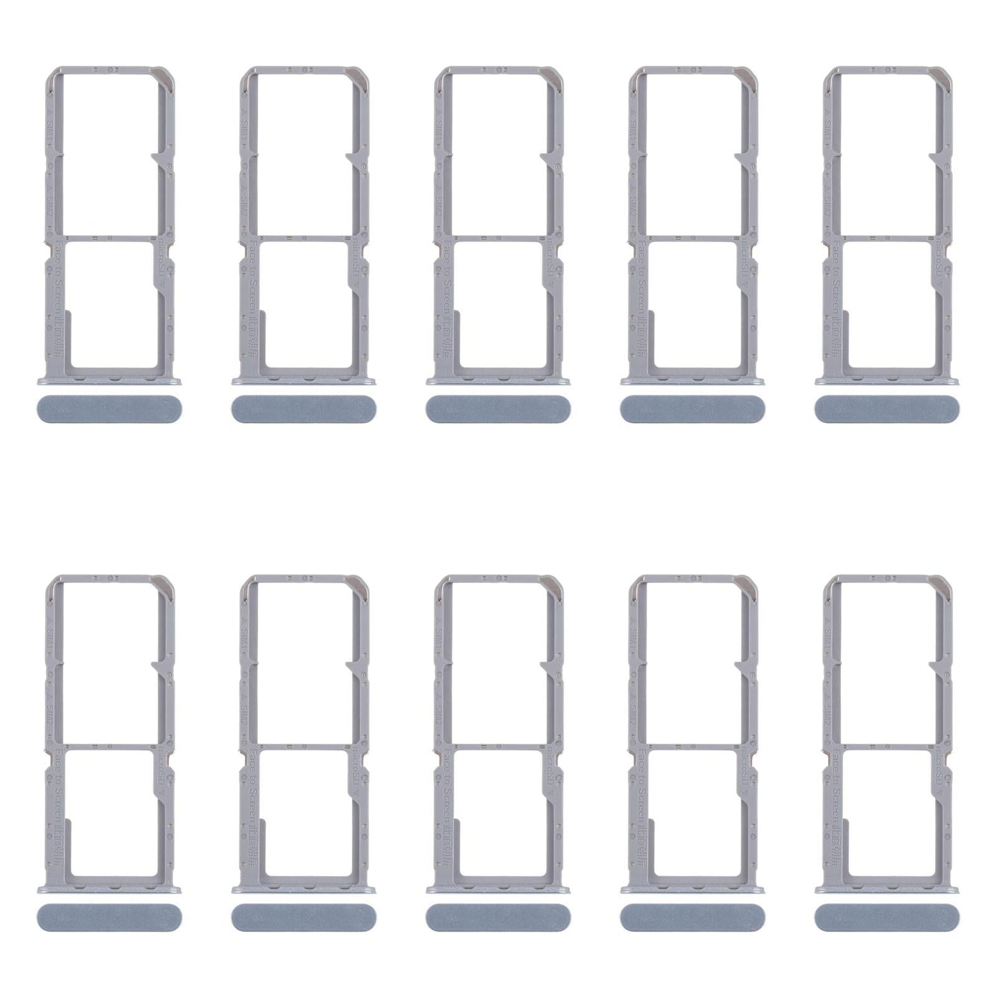 For OPPO Reno7 4G CPH2363 10pcs Original SIM Card Tray + SIM Card Tray + Micro SD Card Tray (Blue)