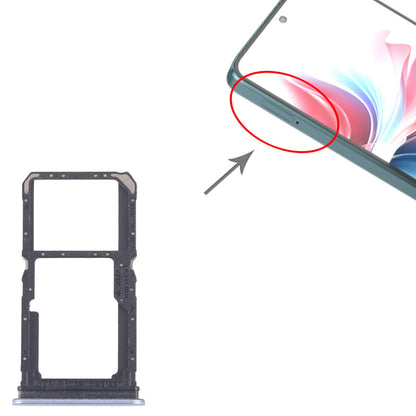 For OPPO F25 Pro 10pcs Original SIM Card Tray + SIM Card Tray / Micro SD Card Tray (Blue)