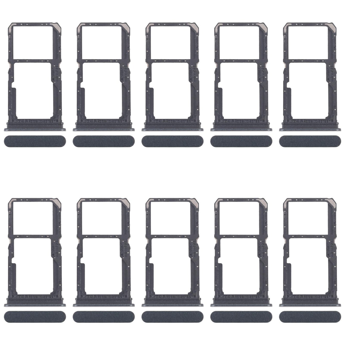 For OPPO Reno11 F CPH2603 10pcs Original SIM Card Tray + SIM Card Tray / Micro SD Card Tray (Black)