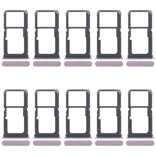 For OPPO Reno11 F CPH2603 10pcs Original SIM Card Tray + SIM Card Tray / Micro SD Card Tray (Pink)