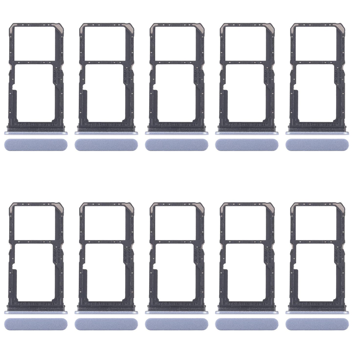 For OPPO Reno11 F CPH2603 10pcs Original SIM Card Tray + SIM Card Tray / Micro SD Card Tray (Blue)