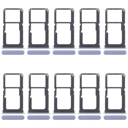 For OPPO Reno11 F CPH2603 10pcs Original SIM Card Tray + SIM Card Tray / Micro SD Card Tray (Blue)