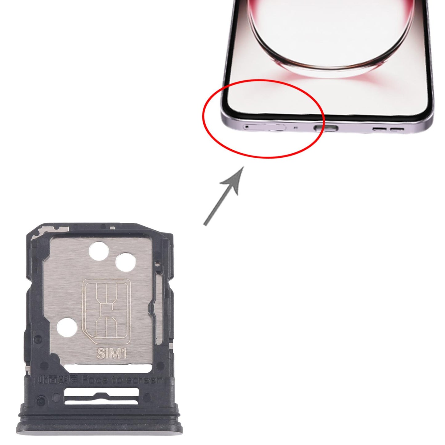 For OPPO Reno12 Pro CPH2629 10pcs Original SIM Card Tray + SIM Card Tray / Micro SD Card Tray (Black)