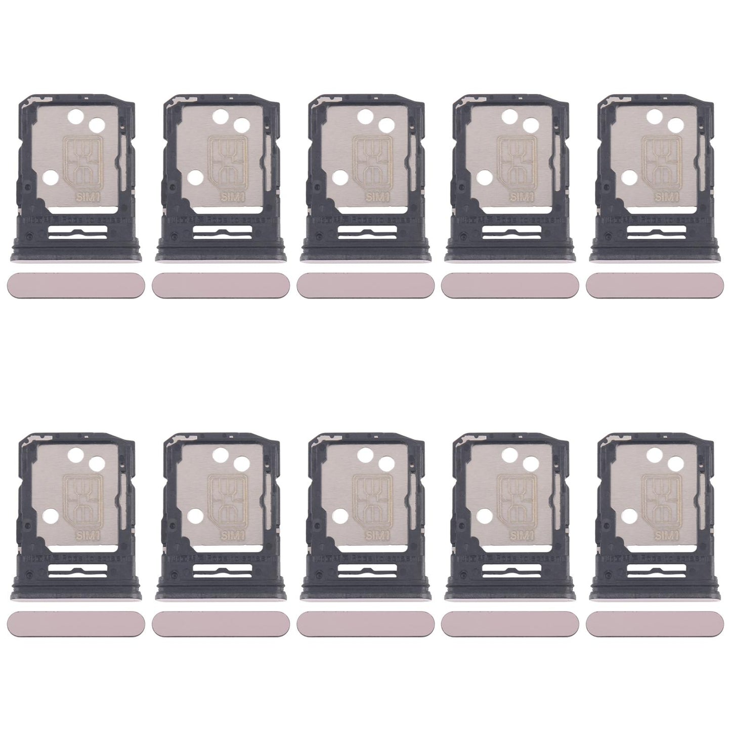 For OPPO Reno12 Pro CPH2629 10pcs Original SIM Card Tray + SIM Card Tray / Micro SD Card Tray (Pink)