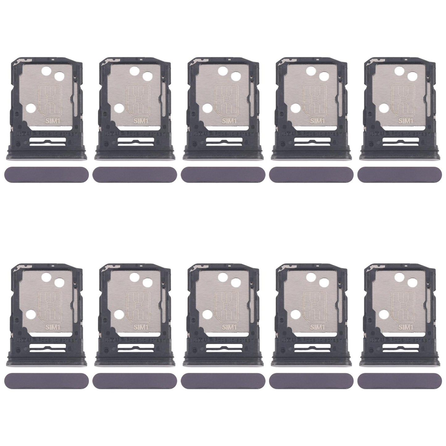 For OPPO Reno12 5G CPH2625 10pcs Original SIM Card Tray + SIM Card Tray / Micro SD Card Tray (Black)