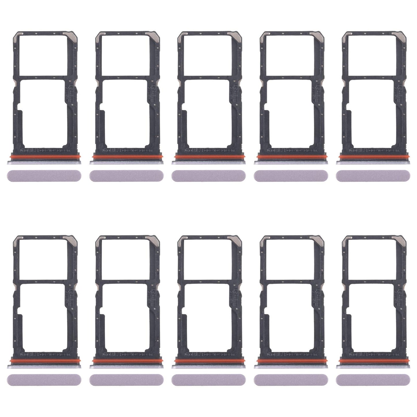 For OPPO A5 Energy 10pcs Original SIM Card Tray + SIM Card Tray / Micro SD Card Tray (Pink)
