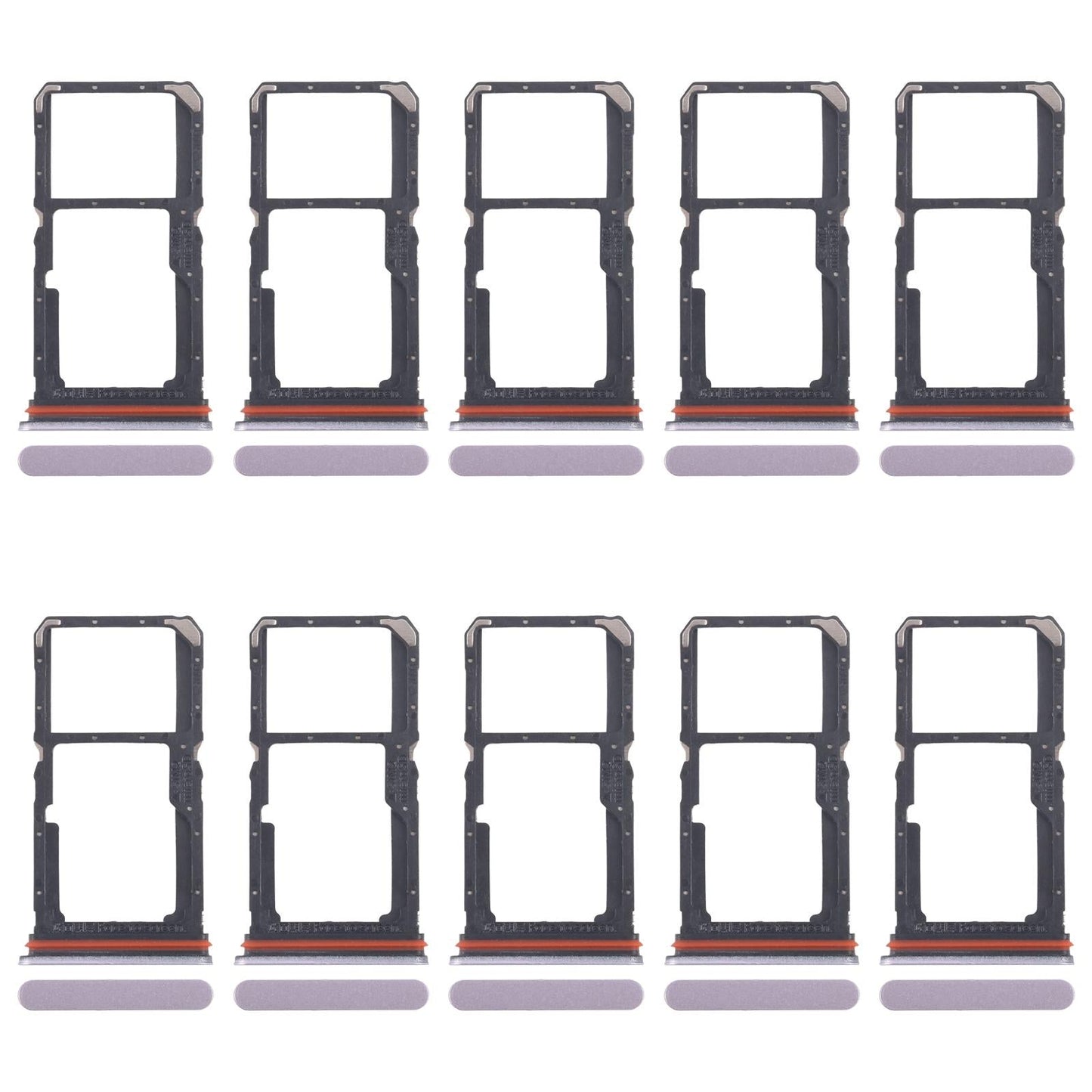 For OPPO A5 Energy 10pcs Original SIM Card Tray + SIM Card Tray / Micro SD Card Tray (Pink)