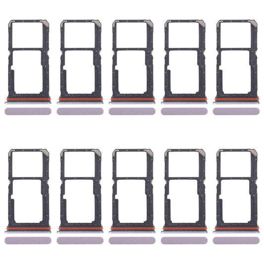 For OPPO A5 Pro 4G CPH2711 10pcs Original SIM Card Tray + SIM Card Tray / Micro SD Card Tray (Pink)