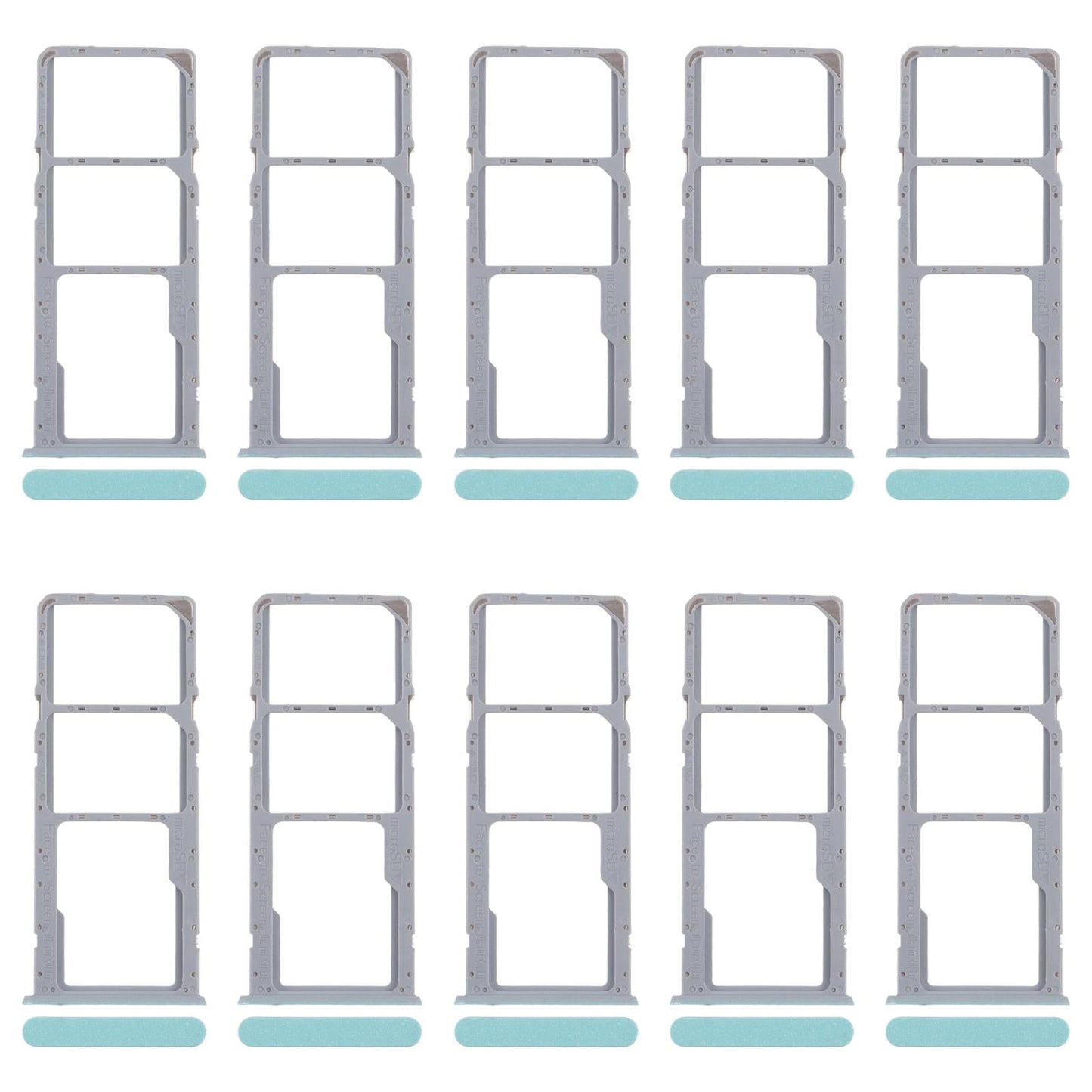 For Realme Note 50 RMX3834 10pcs Original SIM Card Tray + SIM Card Tray + Micro SD Card Tray (Green)