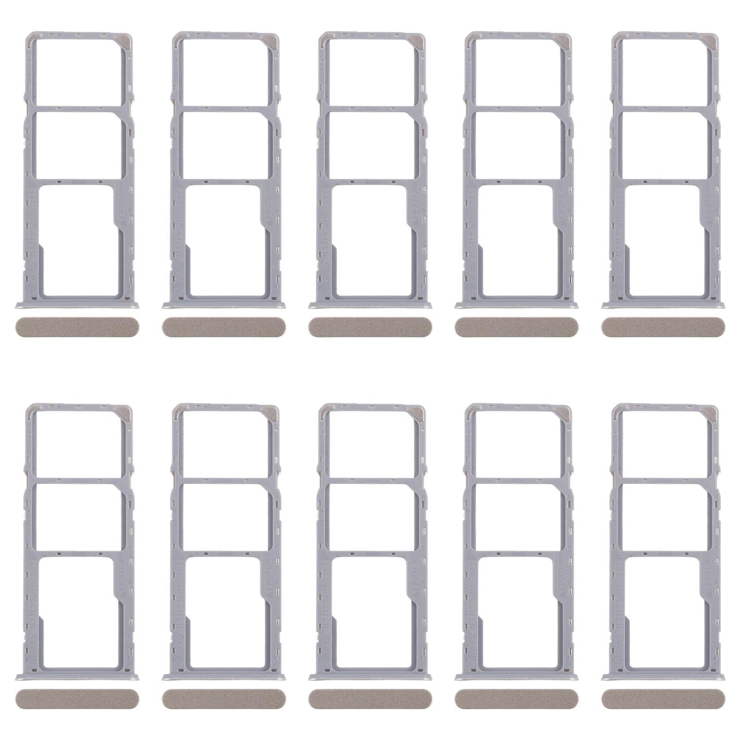 For Realme Note 50 RMX3834 10pcs Original SIM Card Tray + SIM Card Tray + Micro SD Card Tray (Gold)