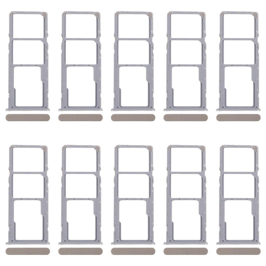 For Realme Note 50 RMX3834 10pcs Original SIM Card Tray + SIM Card Tray + Micro SD Card Tray (Gold)