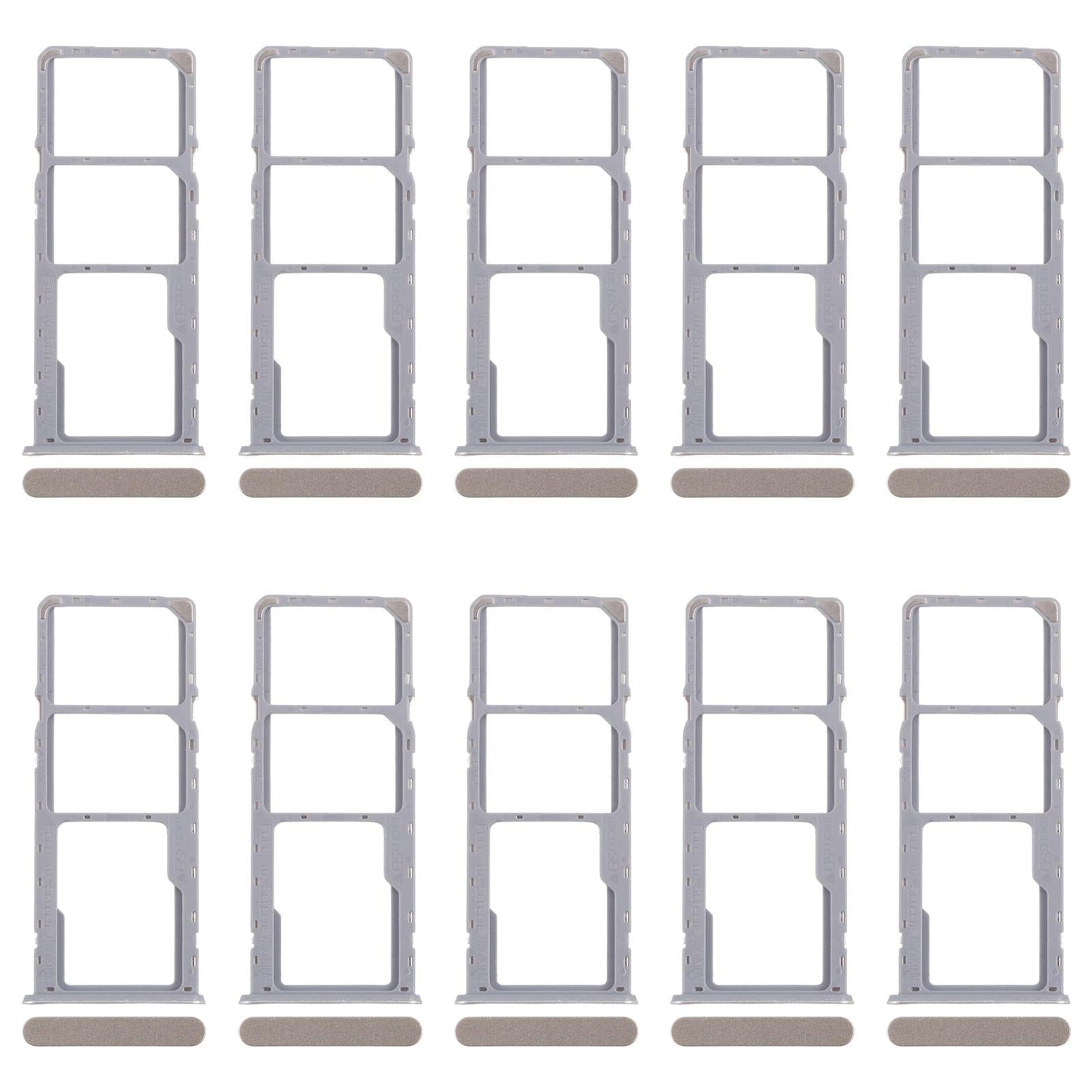 For Realme Note 50 RMX3834 10pcs Original SIM Card Tray + SIM Card Tray + Micro SD Card Tray (Gold)