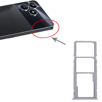 For Realme Note 50 RMX3834 10pcs Original SIM Card Tray + SIM Card Tray + Micro SD Card Tray (Gold)