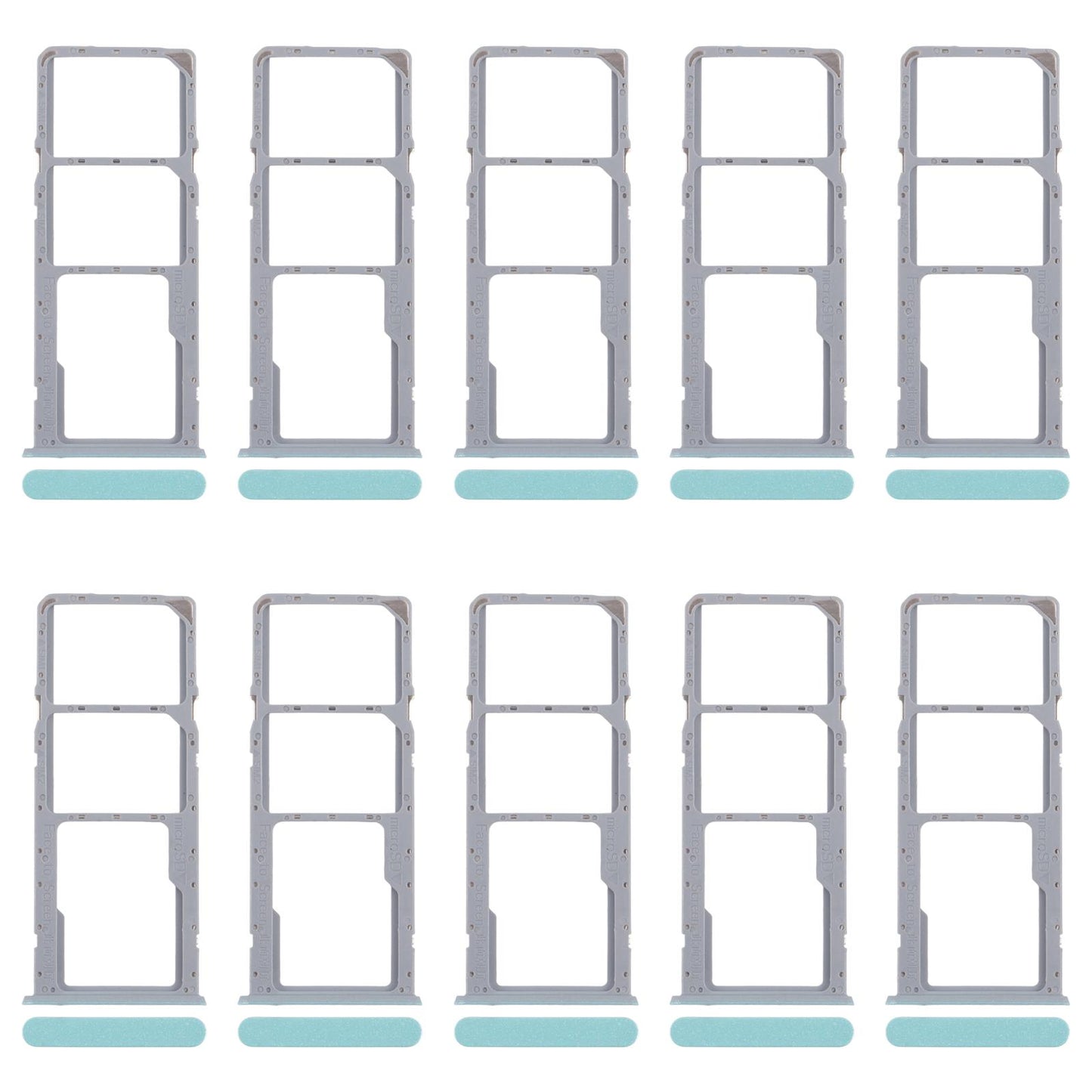 For Realme C51 RMX3830 10pcs Original SIM Card Tray + SIM Card Tray + Micro SD Card Tray (Green)