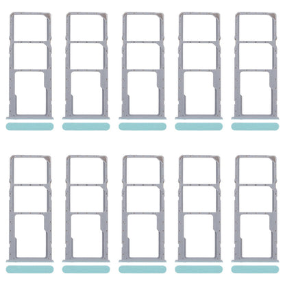 For Realme C53 India RMX3762 10pcs Original SIM Card Tray + SIM Card Tray + Micro SD Card Tray (Green)
