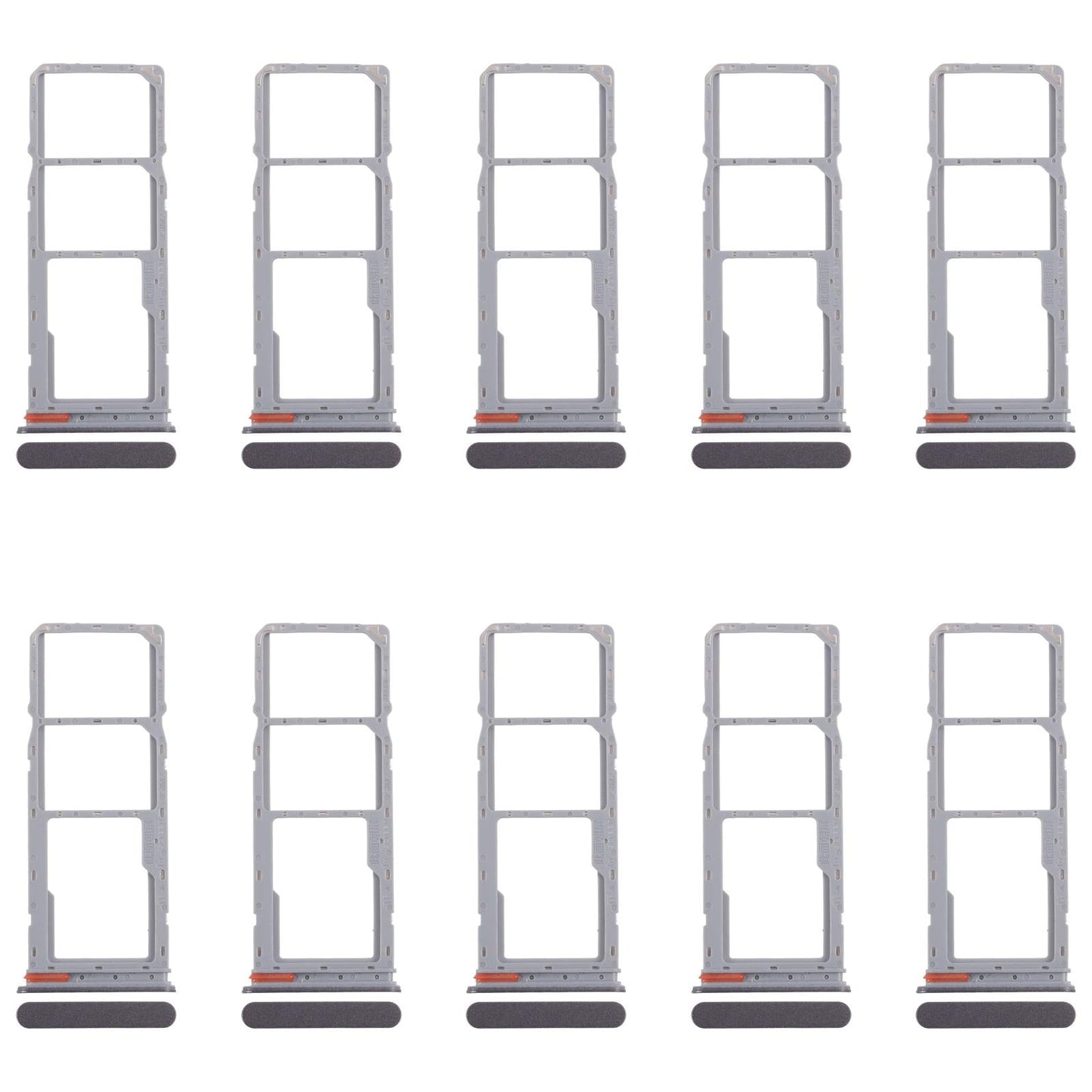 For Realme C75 4G RMX3941 10pcs Original SIM Card Tray + SIM Card Tray + Micro SD Card Tray (Black)