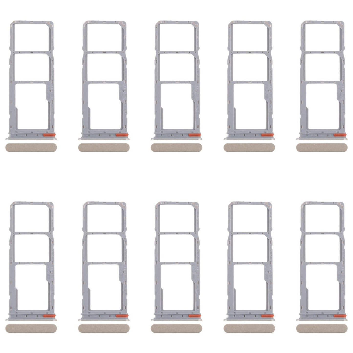 For Realme C75 4G RMX3941 10pcs Original SIM Card Tray + SIM Card Tray + Micro SD Card Tray (Gold)