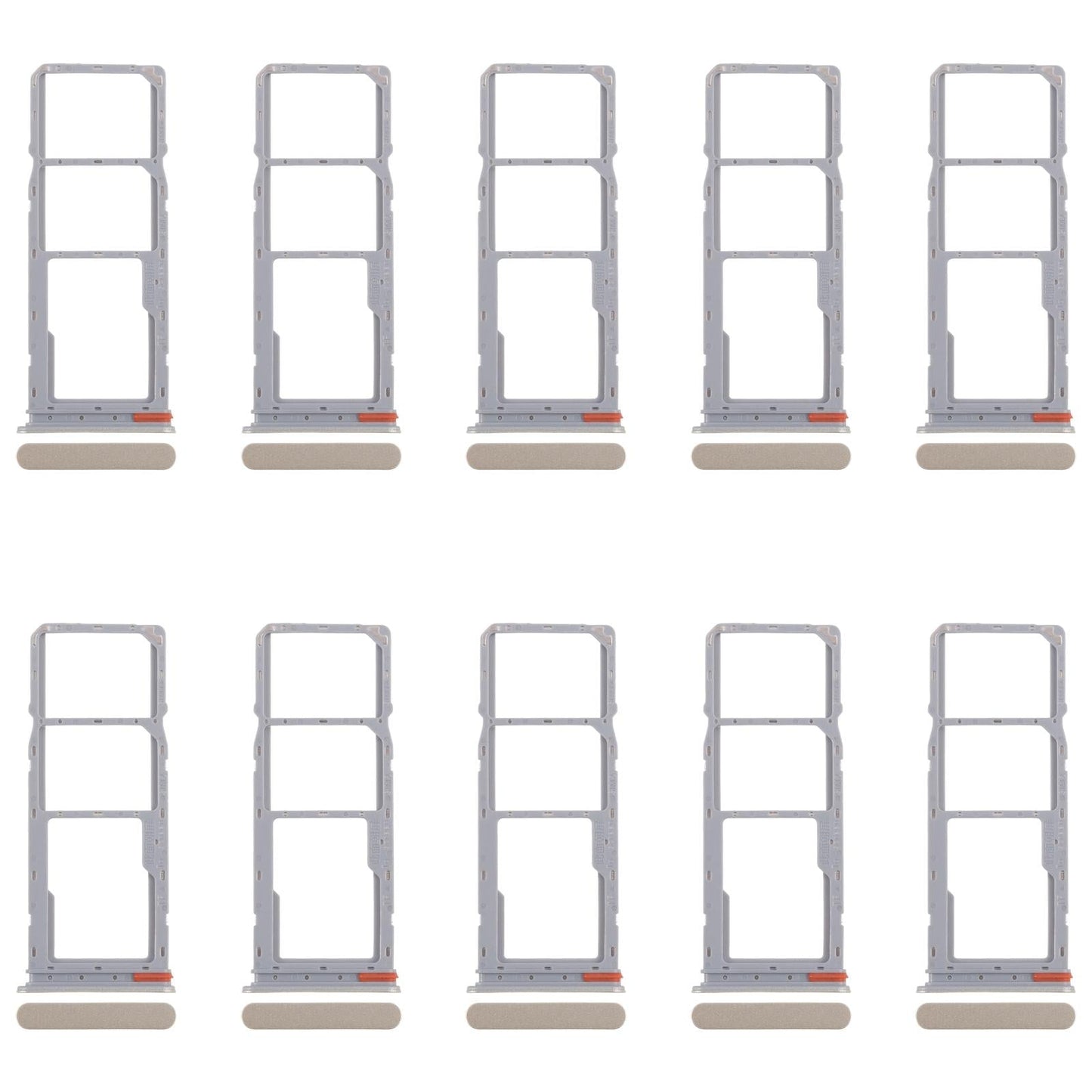 For Realme C75 4G RMX3941 10pcs Original SIM Card Tray + SIM Card Tray + Micro SD Card Tray (Gold)