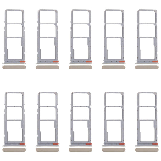 For Realme C75 4G RMX3941 10pcs Original SIM Card Tray + SIM Card Tray + Micro SD Card Tray (Gold)