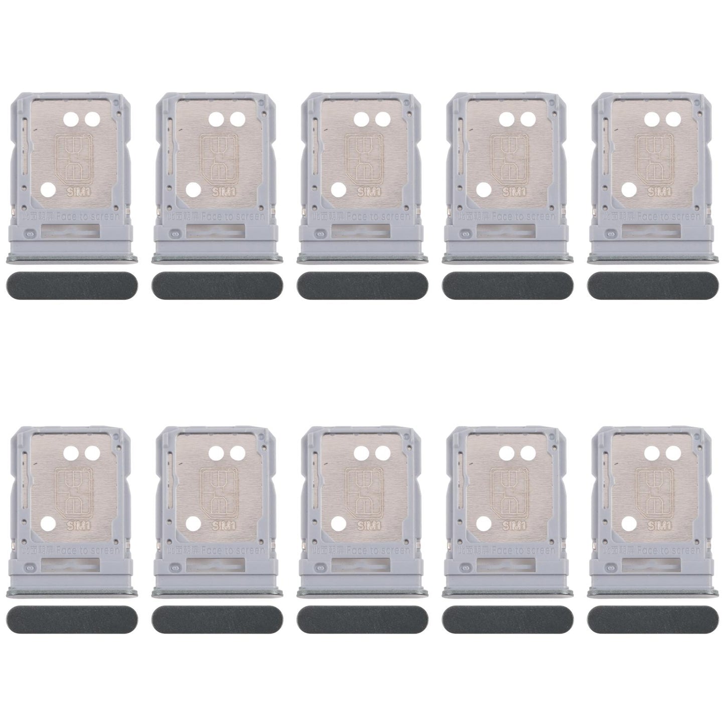 For Realme 12+ 5G RMX3867 10pcs Original SIM Card Tray + SIM Card Tray / Micro SD Card Tray (Dark Green)