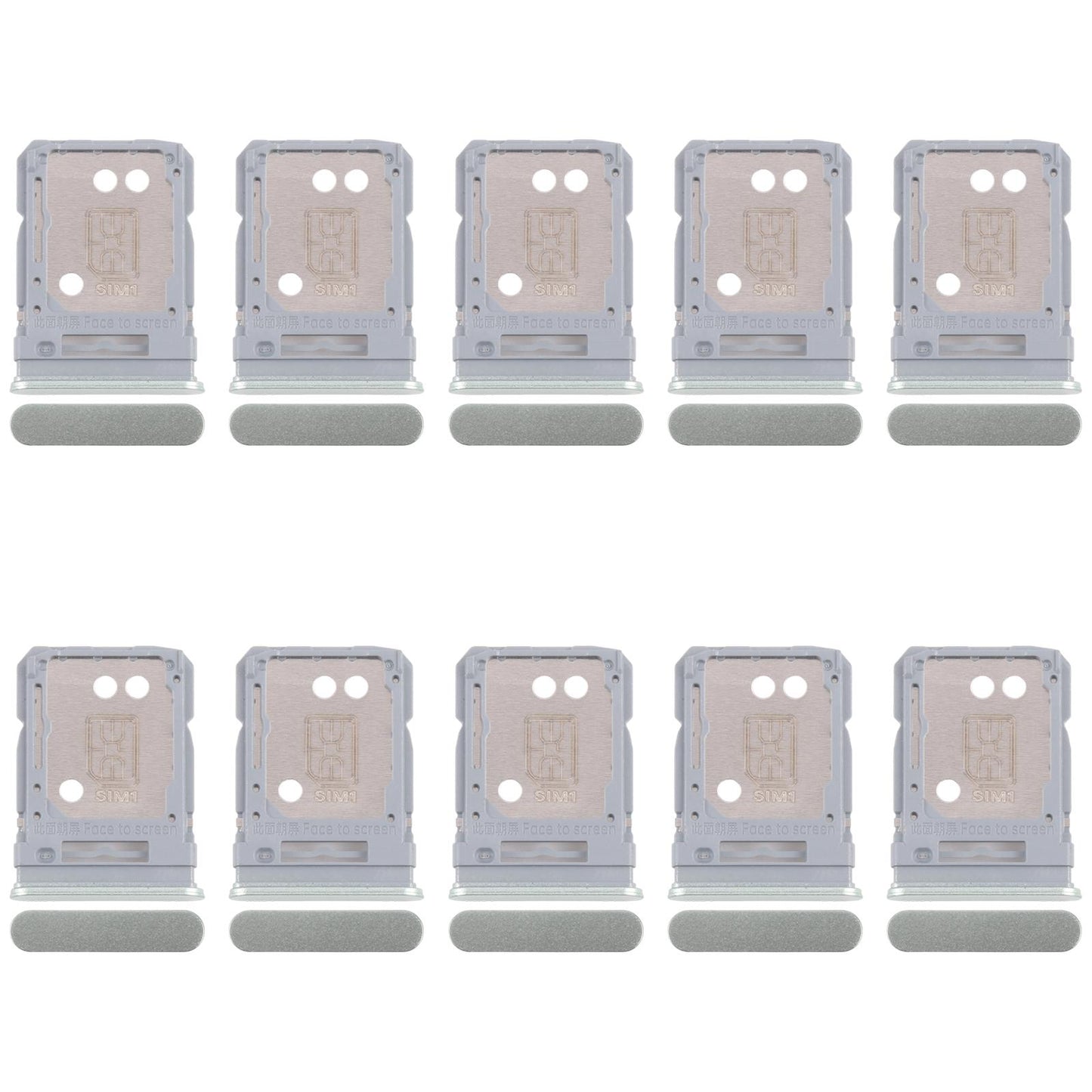 For Realme 12+ 5G RMX3867 10pcs Original SIM Card Tray + SIM Card Tray / Micro SD Card Tray (Light Green)