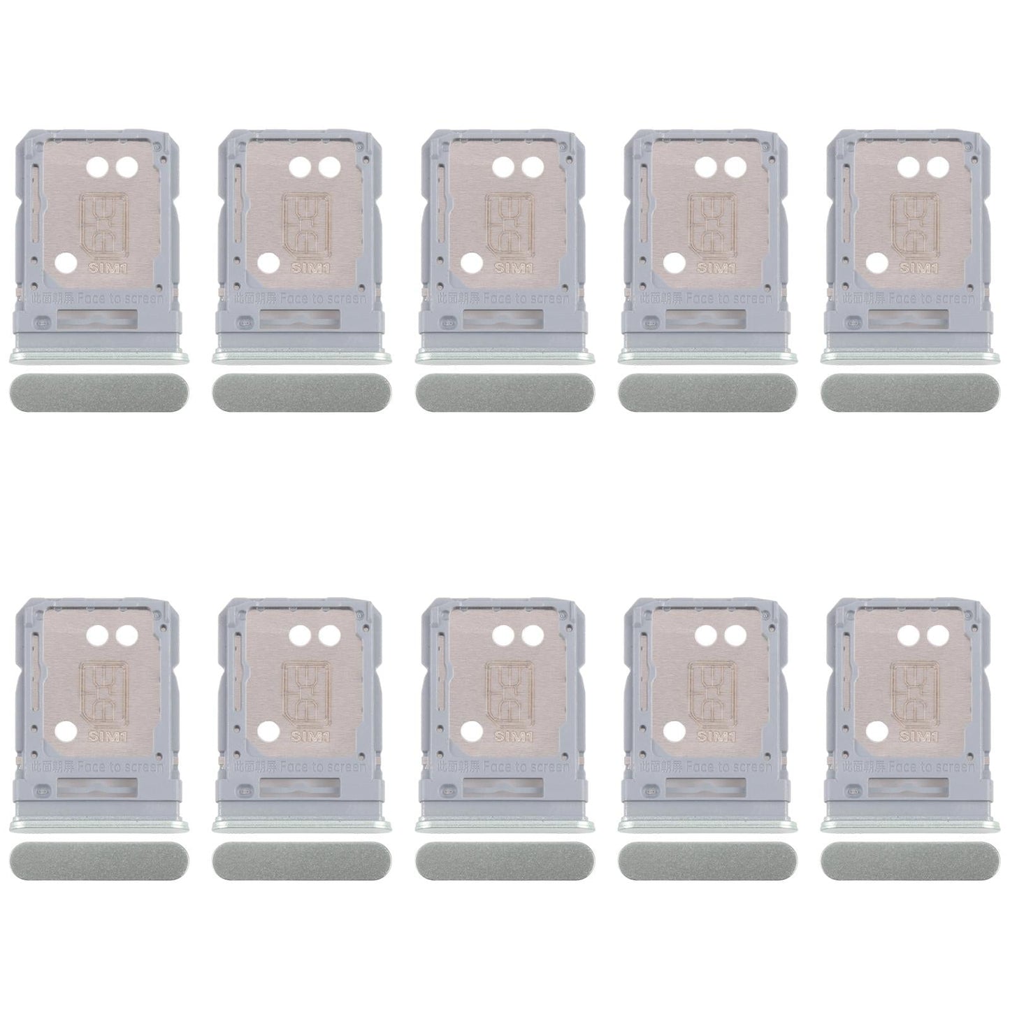 For Realme 12+ 5G RMX3867 10pcs Original SIM Card Tray + SIM Card Tray / Micro SD Card Tray (Light Green)