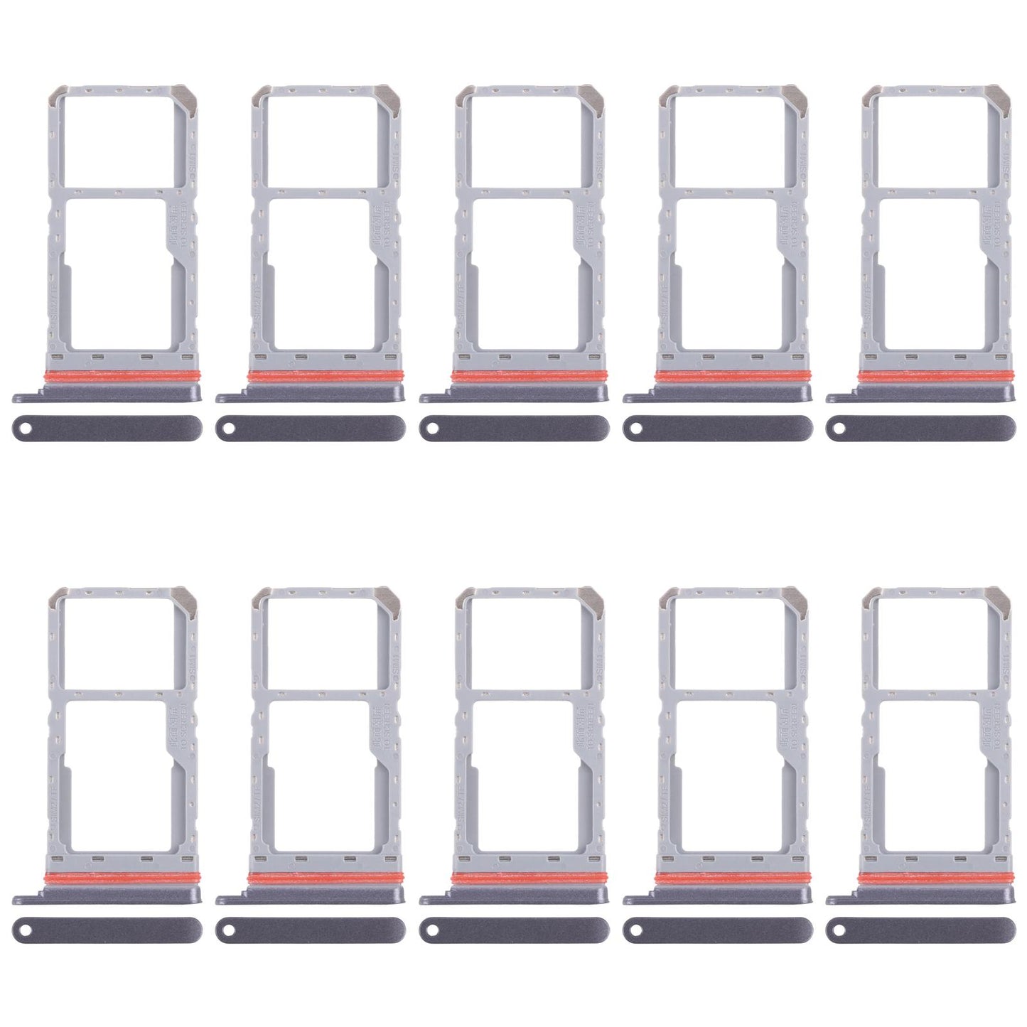 For Realme 13 5G RMX3951 10pcs Original SIM Card Tray + SIM Card Tray / Micro SD Card Tray (Black)