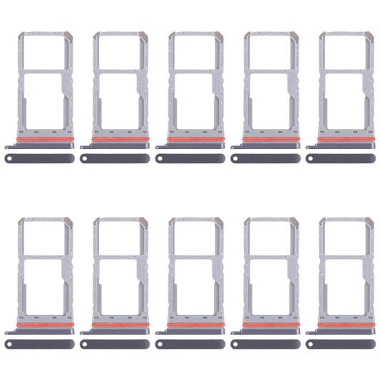 For Realme 13 5G RMX3951 10pcs Original SIM Card Tray + SIM Card Tray / Micro SD Card Tray (Black)