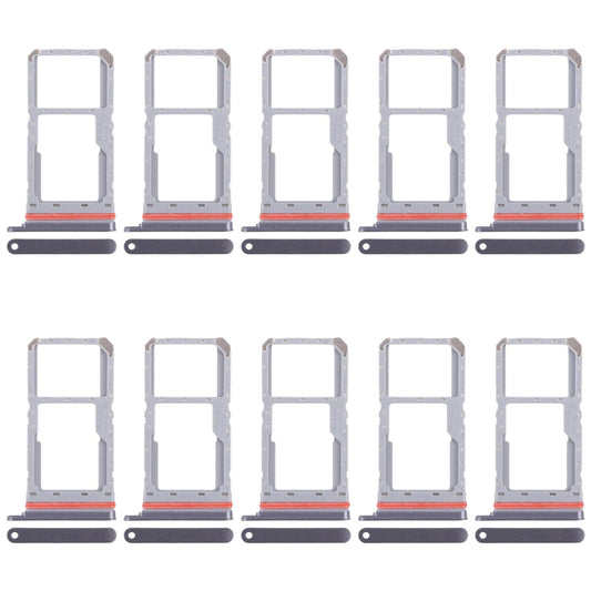 For Realme 13 5G RMX3951 10pcs Original SIM Card Tray + SIM Card Tray / Micro SD Card Tray (Black)