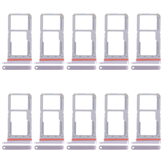 For Realme 13 5G RMX3951 10pcs Original SIM Card Tray + SIM Card Tray / Micro SD Card Tray (Pink)