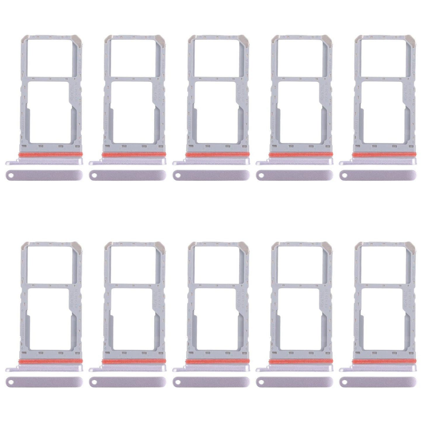 For Realme 13 5G RMX3951 10pcs Original SIM Card Tray + SIM Card Tray / Micro SD Card Tray (Pink)
