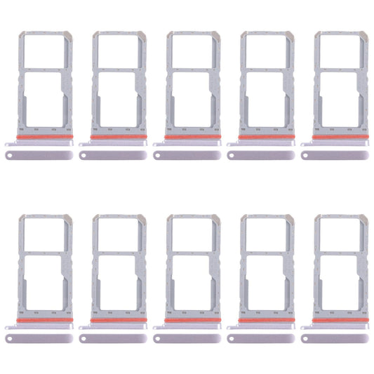 For Realme 13 5G RMX3951 10pcs Original SIM Card Tray + SIM Card Tray / Micro SD Card Tray (Pink)