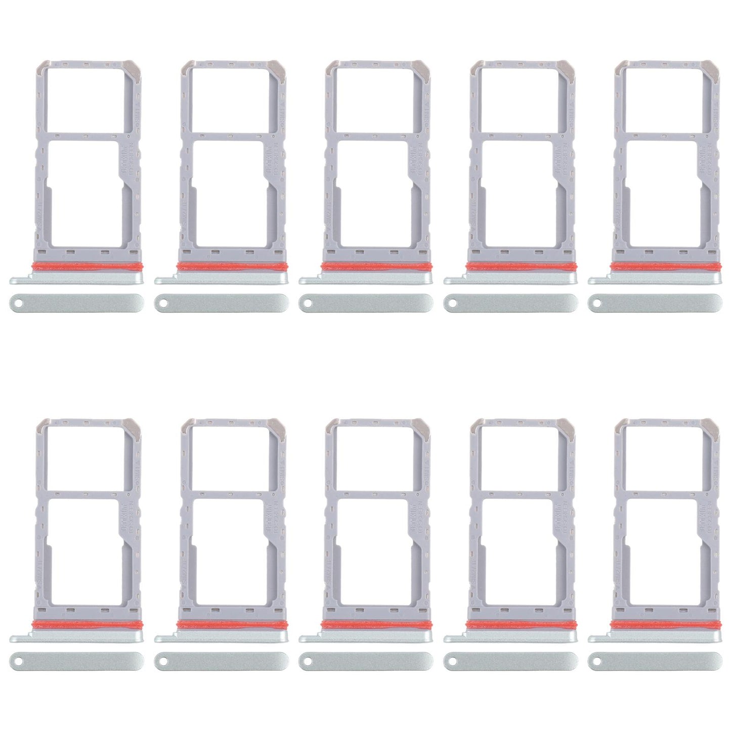 For Realme 13 5G RMX3951 10pcs Original SIM Card Tray + SIM Card Tray / Micro SD Card Tray (Green)